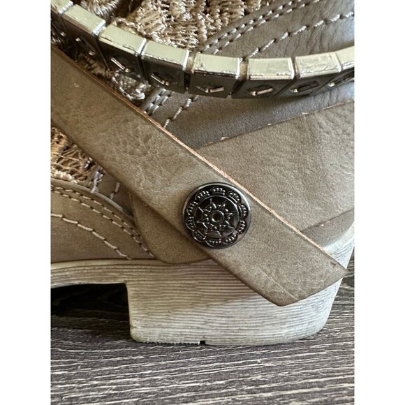 Extreme Tan Lace Ankle Boots with Studded Strap – Women’s Size 5 - Picture 2 of 12